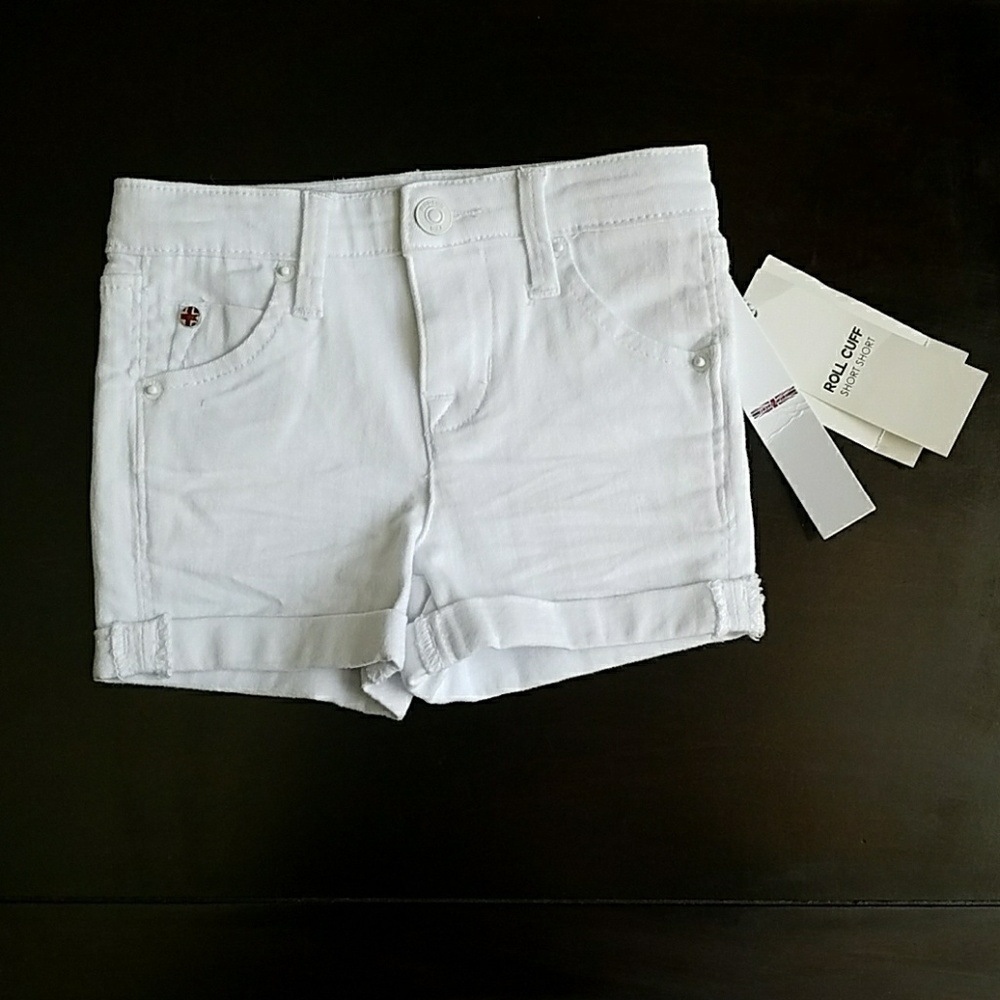 NWT Hudson Toddler White Roll Cuff Short Shorts